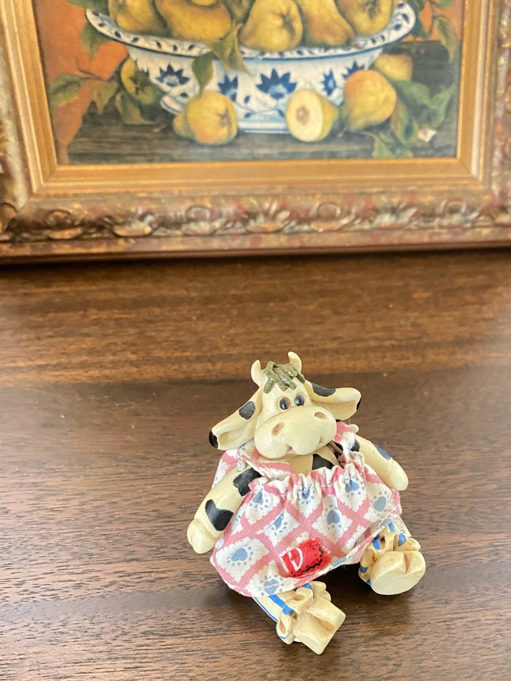Russ Pink and Blue Cow Figurine